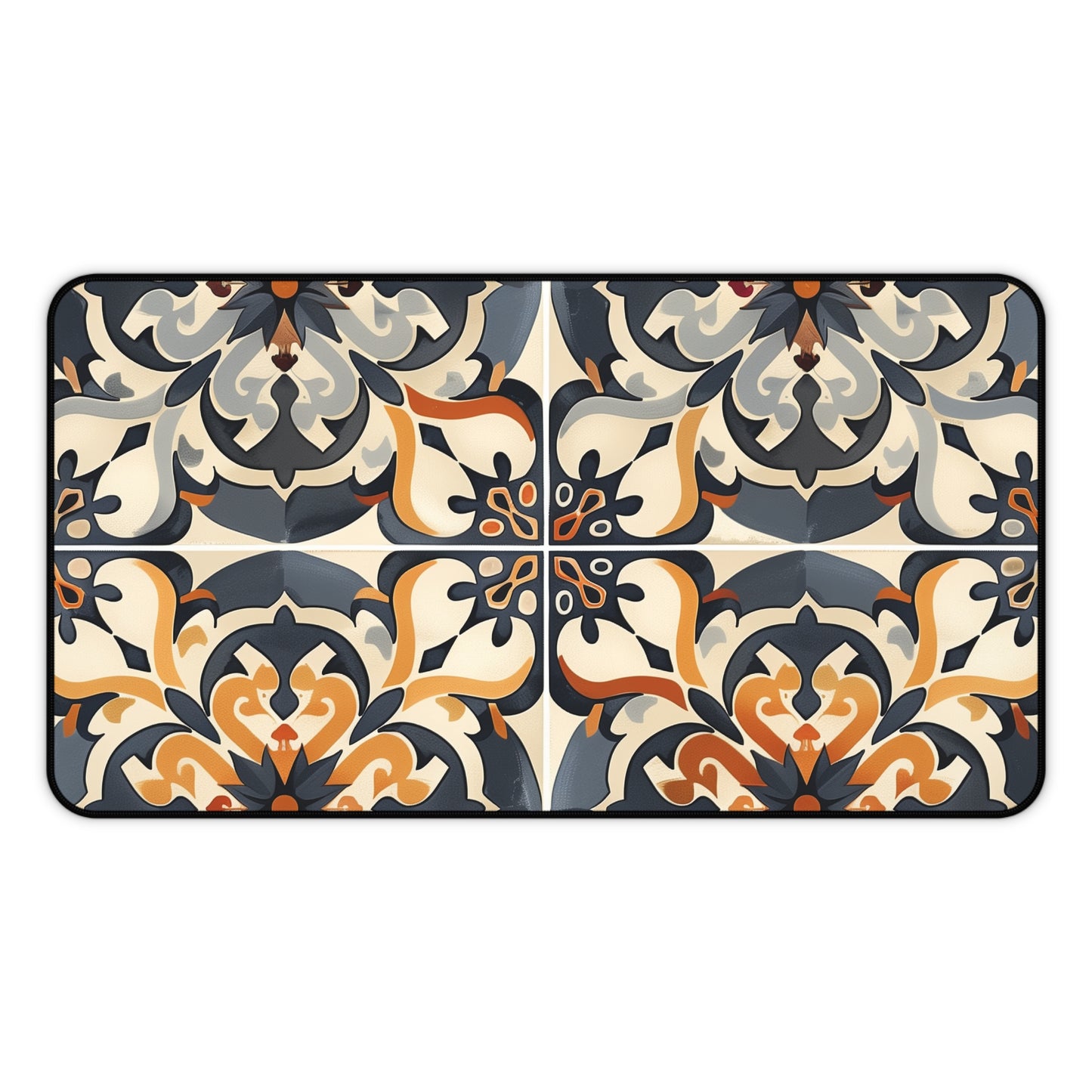 "Artisan Tiles Desk Mat - Elegant workspace protection with seamless pattern design"