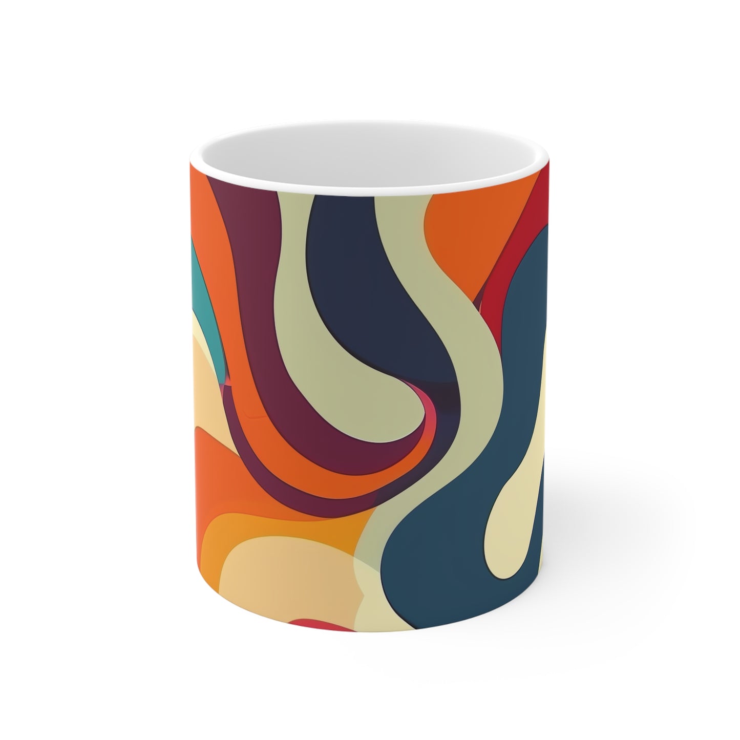 Retro Waves Coffee Mug: Vibrant & Chic | Mugs | 11 oz, Ceramic, Coffee Mugs, Home & Living, Kitchen, Mugs, Sublimation | Prints with Passion