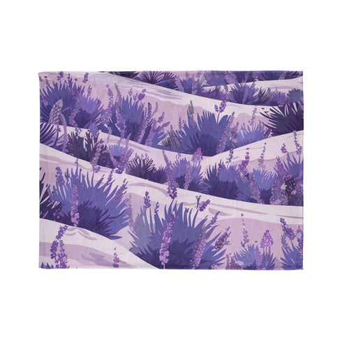 Provence Lavender Botanical Fields Seamless Plush Fleece Throw Blanket - View 3 | Prints With Passion