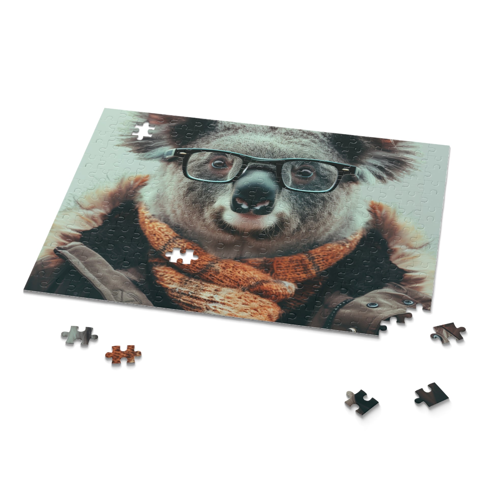 "Kowala Hipster jigsaw puzzle with trendy animal wearing glasses for fun challenge"