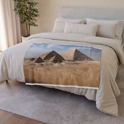 this blanket captures the beauty and mystery of one of the world's most iconic landmarks. Let the history and wonder of the Giza Pyramids come to life in your home with this captivating blanket.

Giza Pyramids Tour Blanket