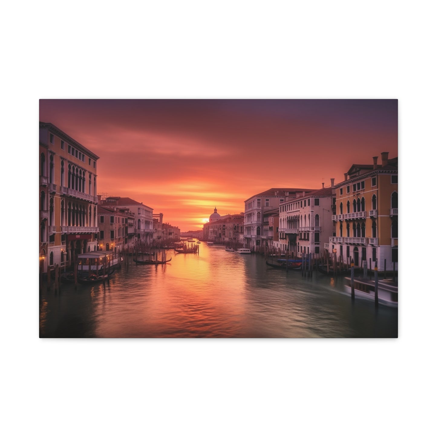 Vibrant Venice Sunset Canvas