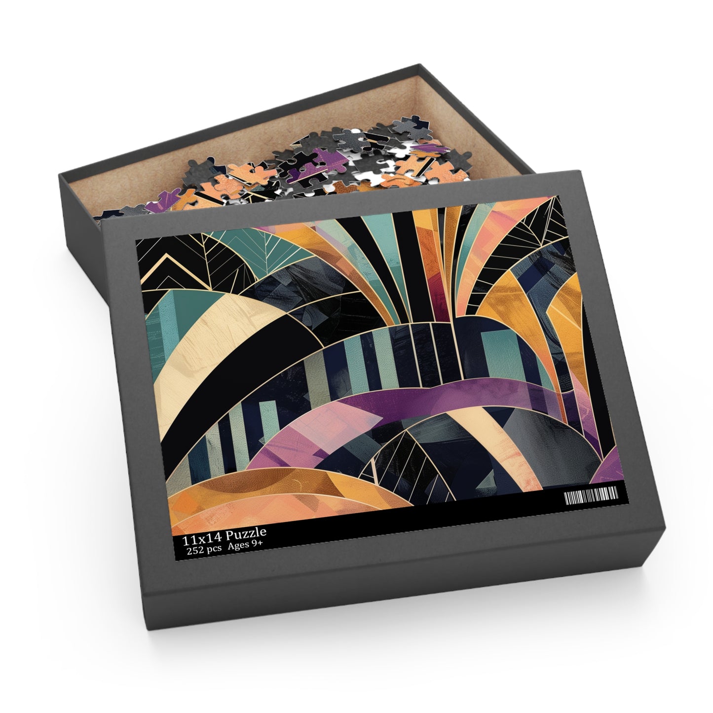 Vibrant abstract art deco puzzle with stunning patterns and colors for art lovers and enthusiasts