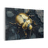 Golden Beetle Crawling on Obsidian Floor — Canvas Wall Art — Side Profile & Stretched Corner Detail