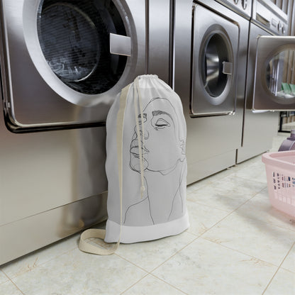 "Chic Minimalist Face Laundry Bag - Durable and Stylish Laundry Essential for Modern Homes"