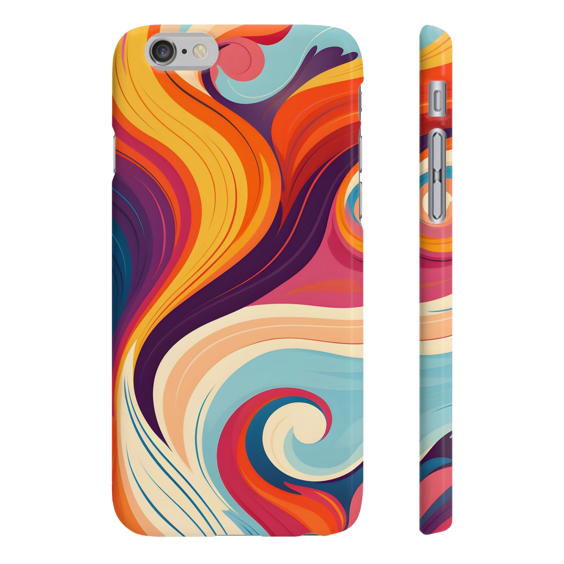 An SEO-friendly alt text for the product image could be: "70s Soul Groovy Pattern Phone Case in Cool Marine Colors - High-quality, Versatile, and Stylish Retro Accessory"