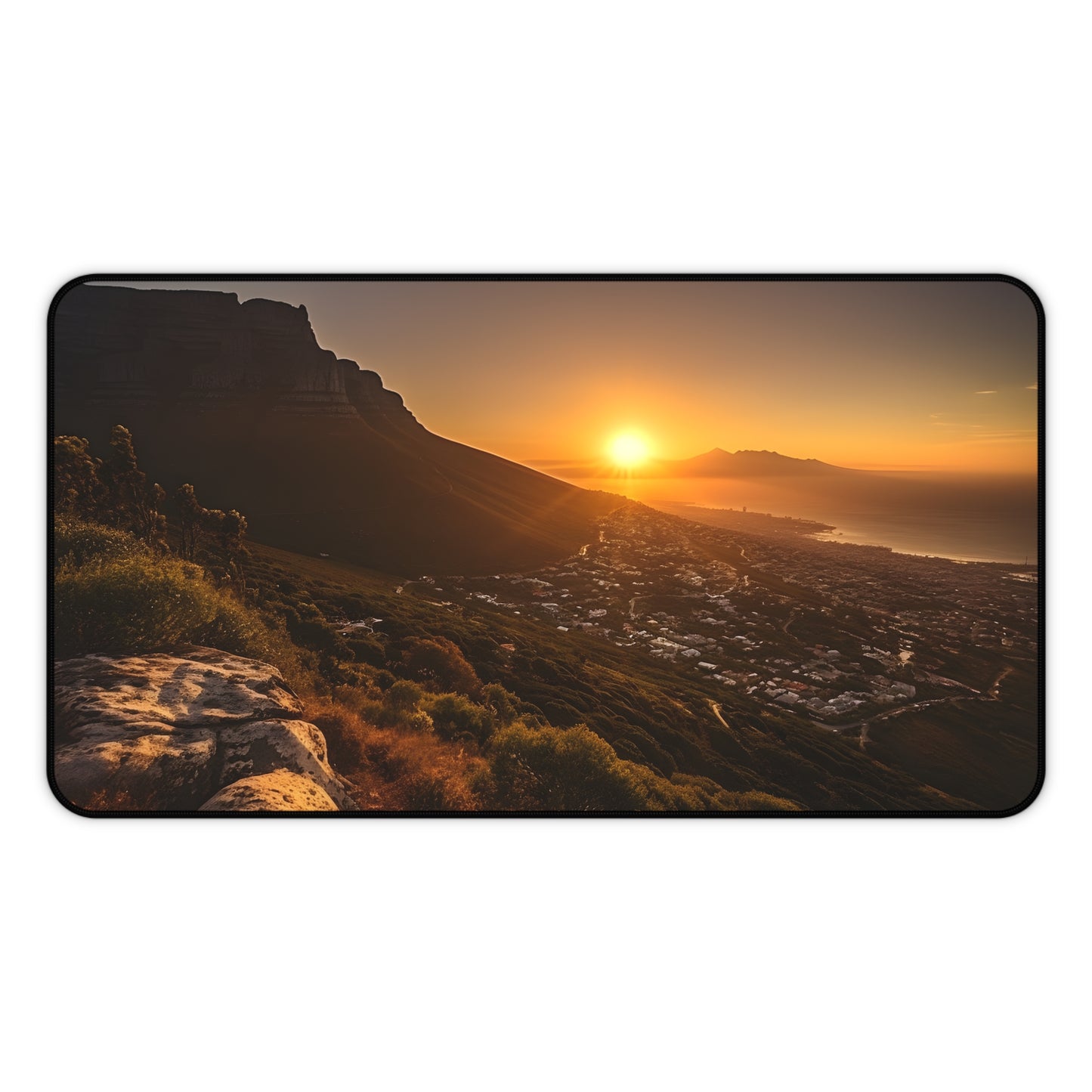 Table Mountain Desk Mat - Elevate your workspace with South Africa's iconic landmark, perfect inspiration for your work day.