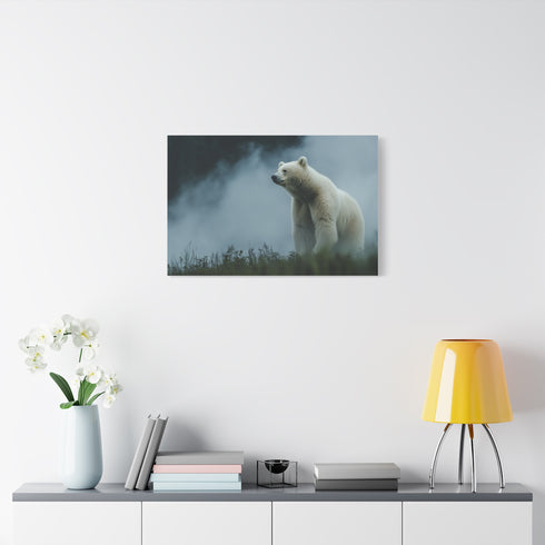 Spirit Bear Emerging from Cloud Mist — Canvas Wall Art — Product Detail View 7