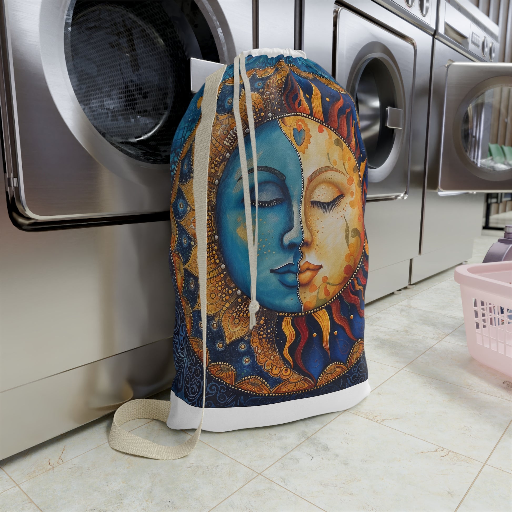 Mandala Sun & Moon Laundry Bag | Home Decor | Accessories, All Over Print, AOP, Bags, Laundry, Sublimation | Prints with Passion