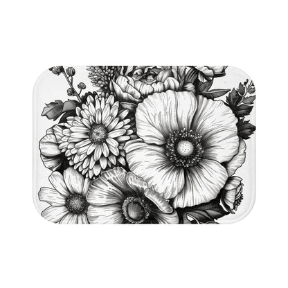 Floral Sketch Bath Mat