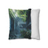 Rainforest Growing on a Space Station — 40×40 Cushion Cover — Soft Brushed Fabric Texture Close-Up