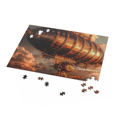 Steampunk Airship Sky Jigsaw Puzzle - Intricate details and vibrant colors for a challenging and delightful journey through the clouds.