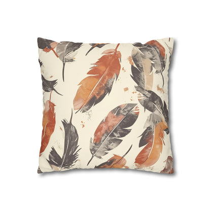 "Boho Feathers Pillow Case - Add Bohemian Elegance to Your Bedroom with Whimsical Feather Pattern in Soft Colors"