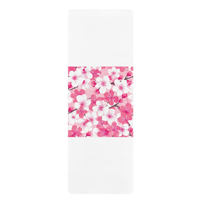 Cherry Blossom Yoga Mat: Pink & White Beauty | Home Decor | Home & Living, Mother's Day, Rugs & Mats, Sports, Spring Essentials, Sublimation, Summer Picks, TikTok | Prints with Passion