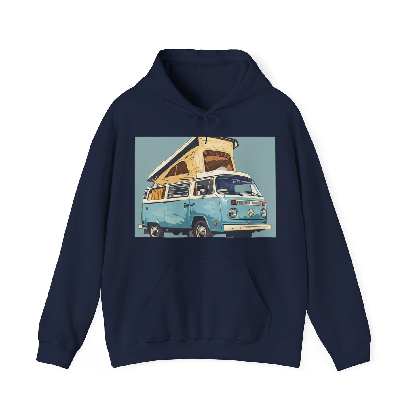 Tranquil Trails: Embrace the Simple Joys of Freedom and Nature in This Vintage Camper Van Hoodie