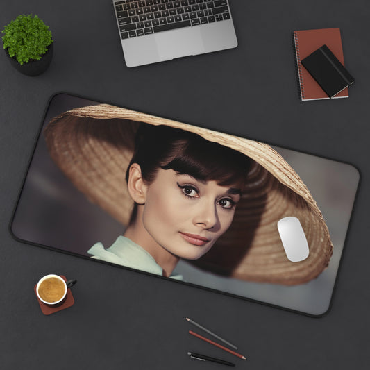 Audrey Hepburn Desk Mat | Desk Mat | Accessories, Back-to-School, Desk, Fall Bestsellers, Home & Living, Mouse pad, Mouse Pads, Mousepad, Seasonal Picks, Stationery, TikTok | Prints with Passion