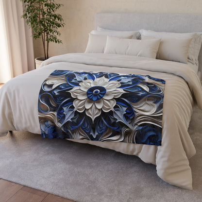 reminiscent of fine china. This blanket offers a luxurious feel and captivating design that will transform your space into a haven of serene elegance. Wrap yourself in its comforting embrace and indulge in its unique texture that exudes sophistication and style.