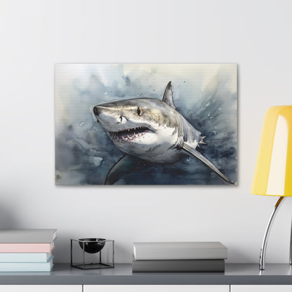 White Shark Canvas Art