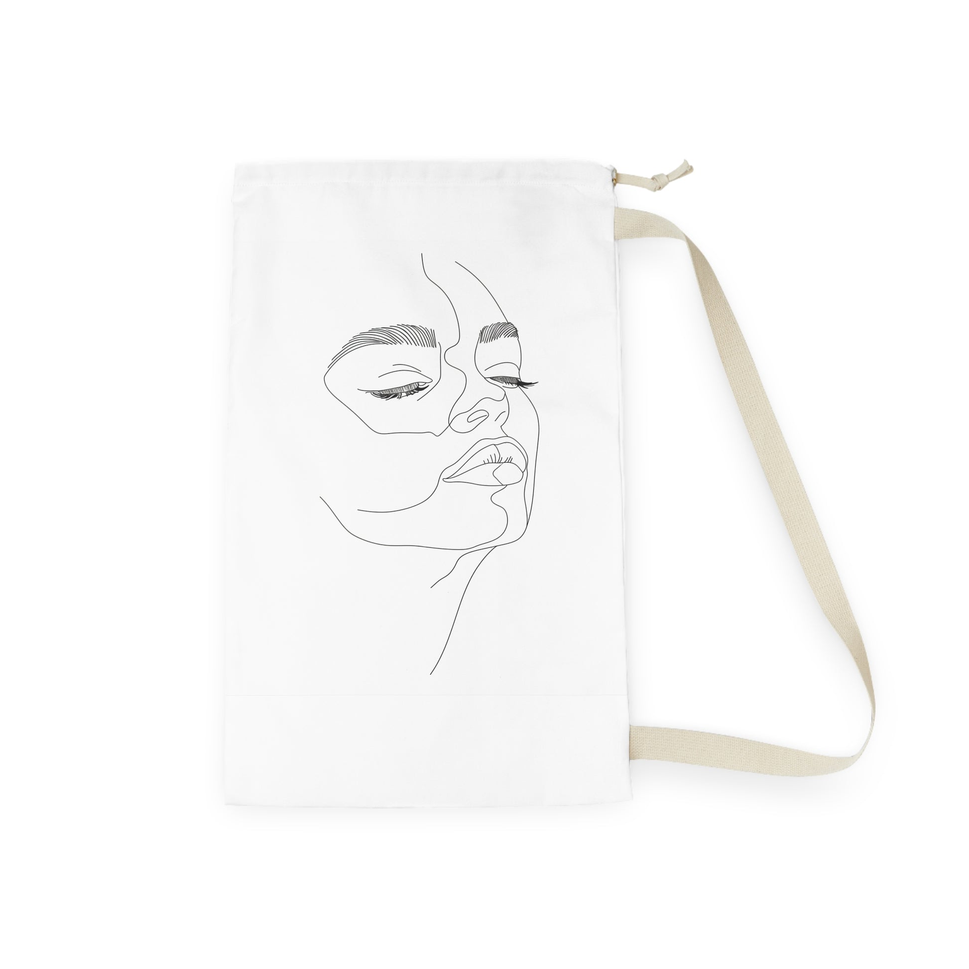 "Stylish Abstract Face Laundry Bag for Modern Home Decor Organization"