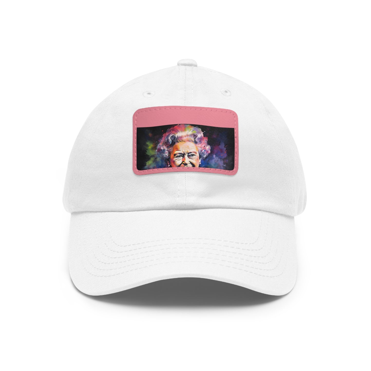 Regal Glow: Queen Elizabeth II Watercolor Neon Cap