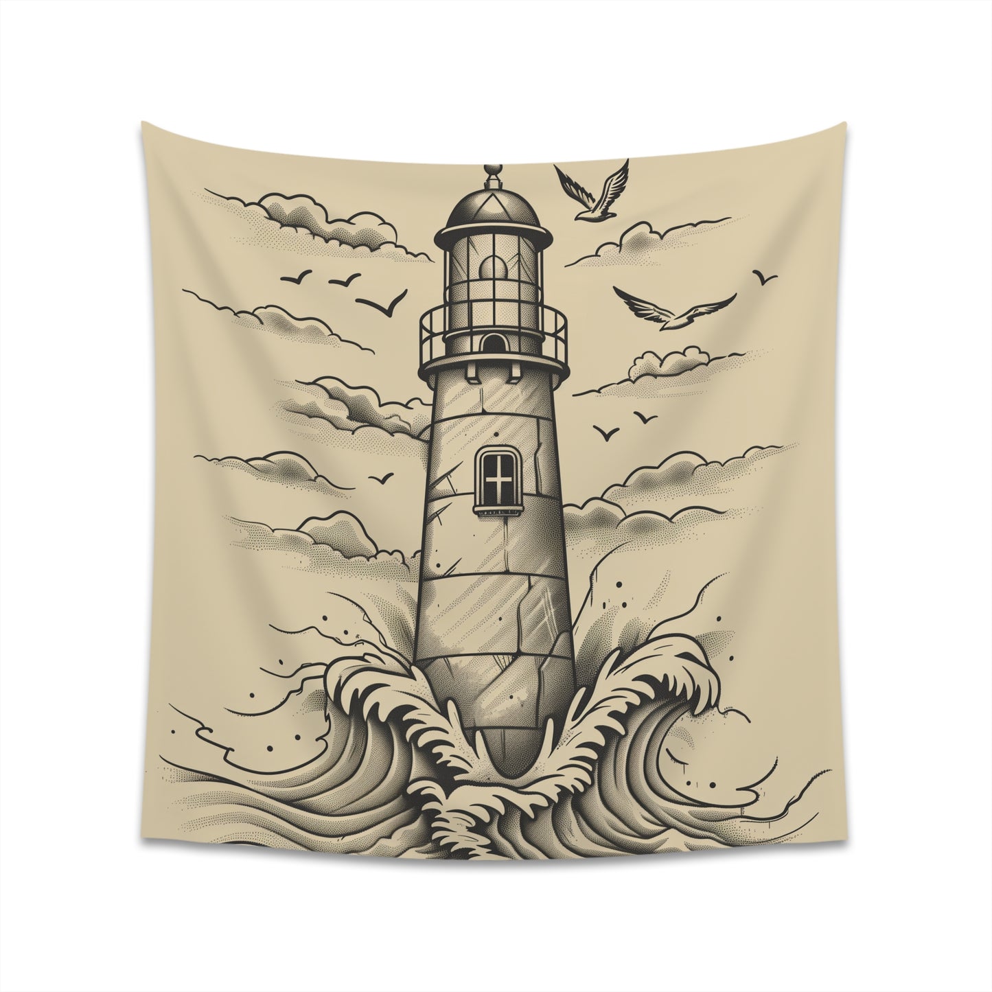 "Beacon of Hope Lighthouse Tapestry | Coastal Decor | High-Quality Material | Perfect Gift - BenCPrints"