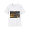 Midnight Sky Garden Blooming Stars Graphic Unisex Softstyle T-Shirt - View 1 | Prints With Passion