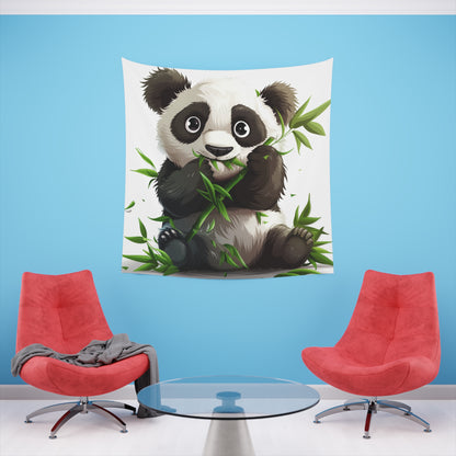 Bamboo Bliss: A Panda Tapestry | Wall Tapestry | All Over Print, AOP, Decor, Halloween, Home & Living, Home Decor, Indoor, Spring Essentials, Sublimation, Tapestry | Prints with Passion