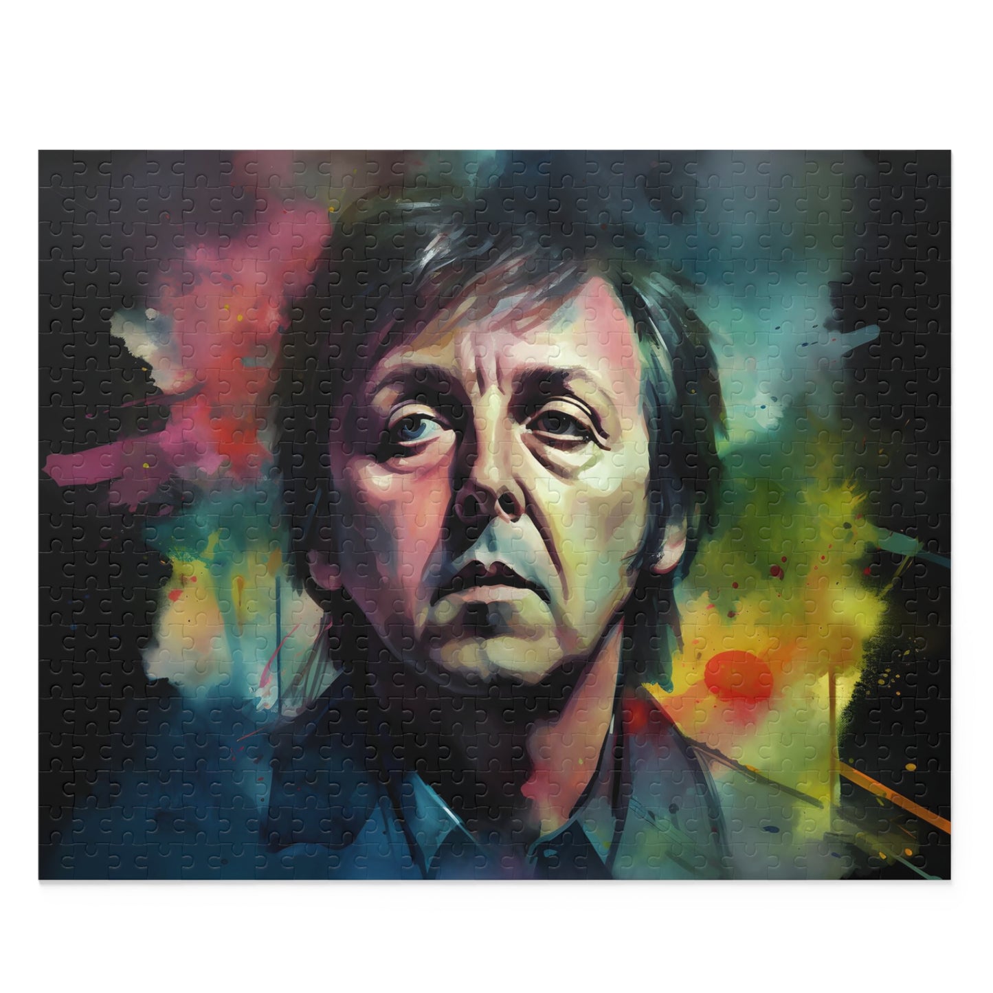 Paul McCartney Neon Watercolor Puzzle