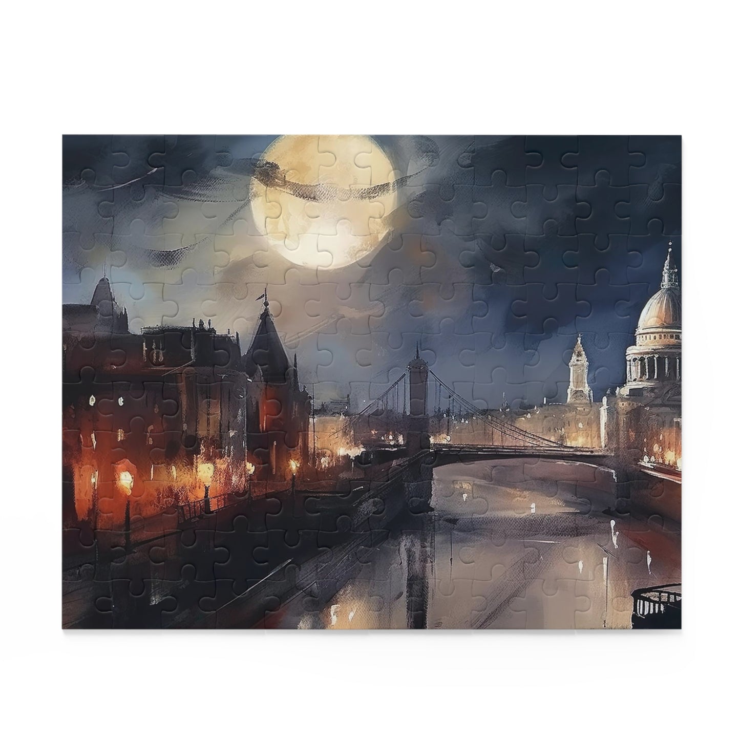 "London Night Puzzle Delight - Iconic landmarks and vibrant cityscape jigsaw puzzle"