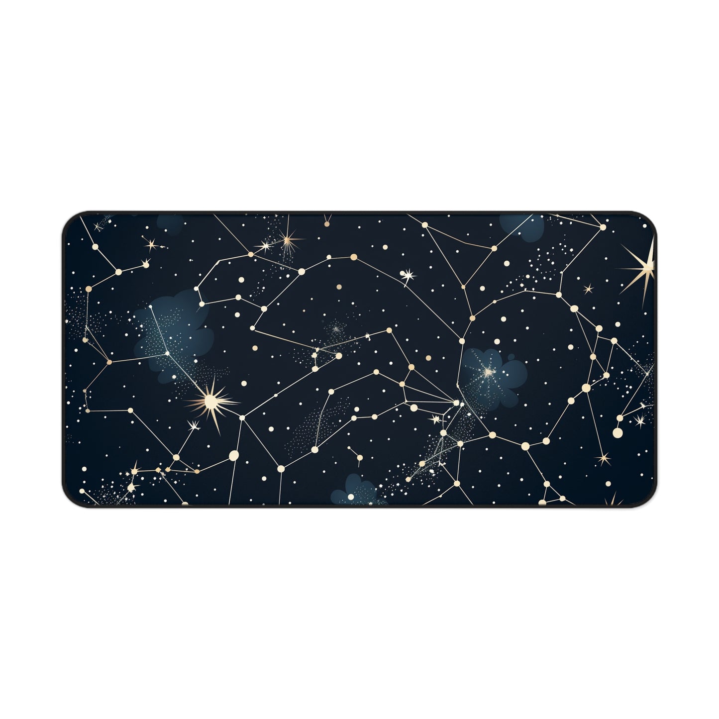 "Starry Night Desk Mat - Decorate your workspace with a cosmic pattern of constellation stars for astronomers and stargazers"