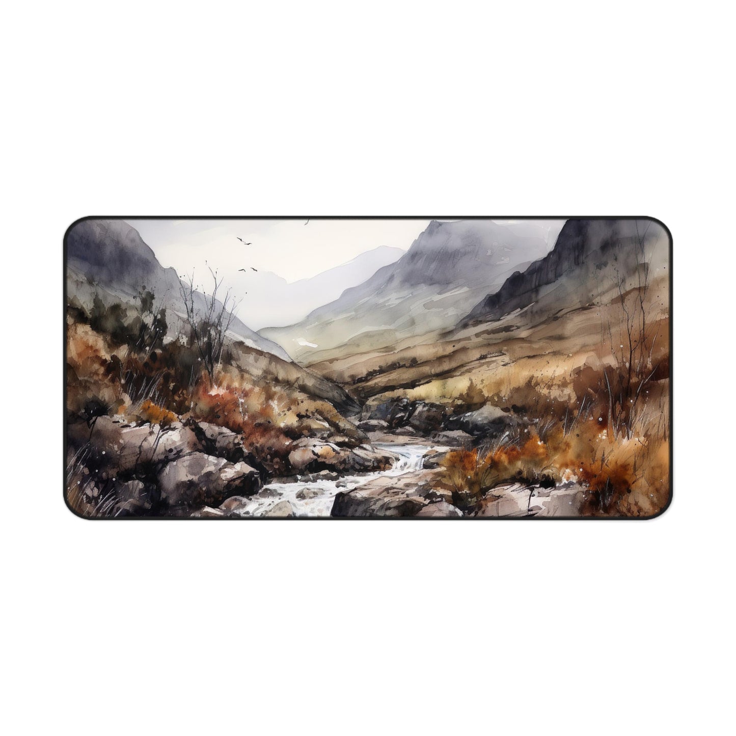 "Scottish Countryside Desk Mat - Bring breathtaking landscape of rolling hills and lush greenery to your workspace"