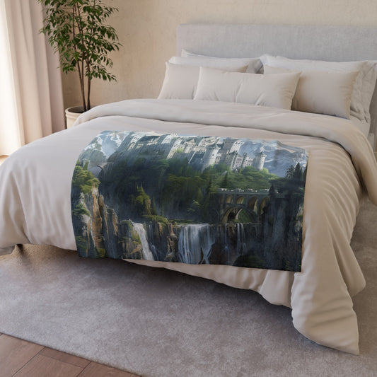 Immerse yourself in the enchanting world of Grimm's Fairy Tales with our Castle Dreams Blanket. This cozy and whimsical blanket features a fairytale castle with towering turrets and sparkling lights