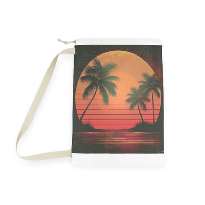 Tropical Sunset Laundry Bag with Palm Trees Design - Add Charm to Your Laundry Room!