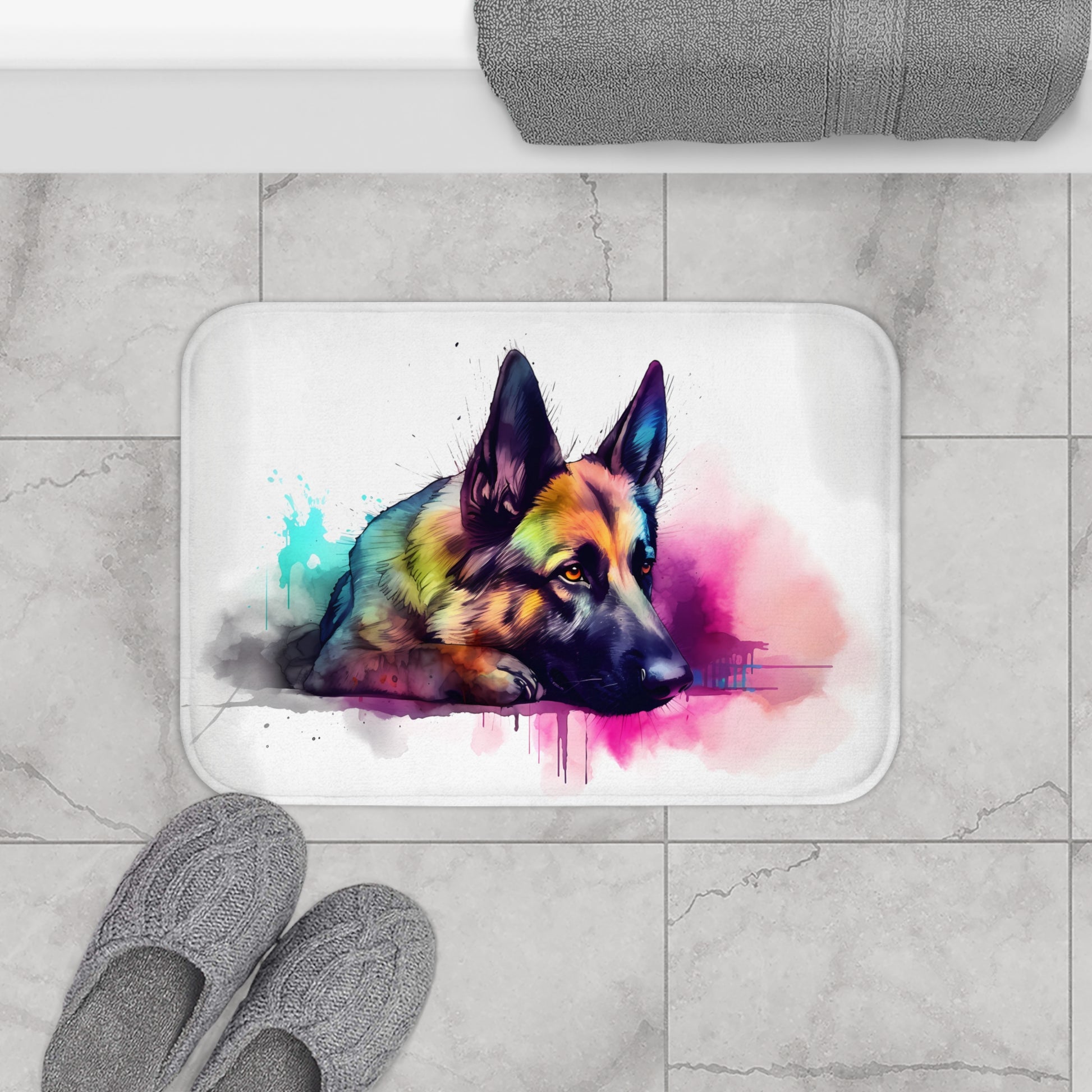 Loyal German Shepherd Bath Mat | Bath Mats | Bath, Bathroom, Home & Living, Indoor, Sublimation | Prints with Passion