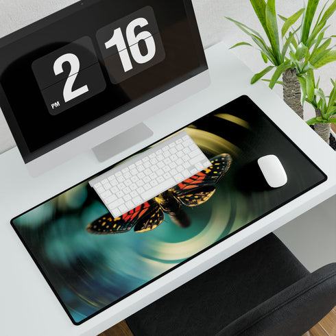 Moth Flying through Quantum Rings Gaming XXL Extended Desk Mat