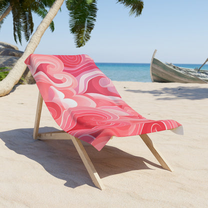 Valentine Pink Lines Beach Towel