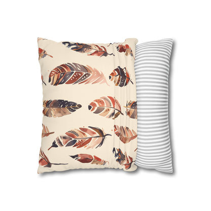 "Boho Feathers Pillowcase Collection - Cozy bohemian oasis with seamless whimsical pattern"