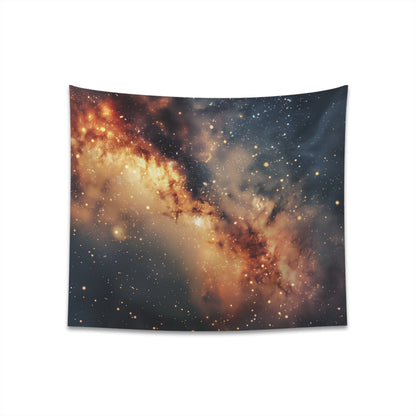 "Captivating Galaxy Tapestry: Cosmic Symphony brings the beauty of the cosmos into your home. Perfect gift! Sizes available: 34"x40" and 57"x57"."