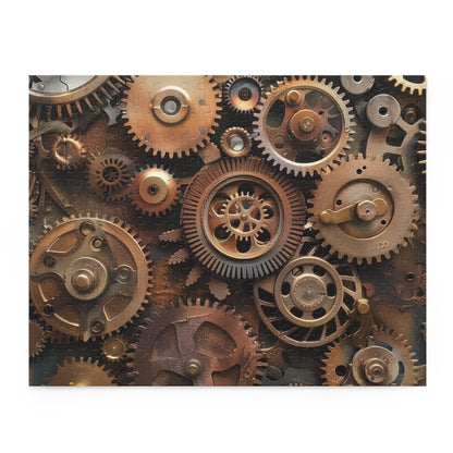 "Steampunk Gear Jigsaw Puzzle - Dive into a world of gears and cogs, challenge your mind!"