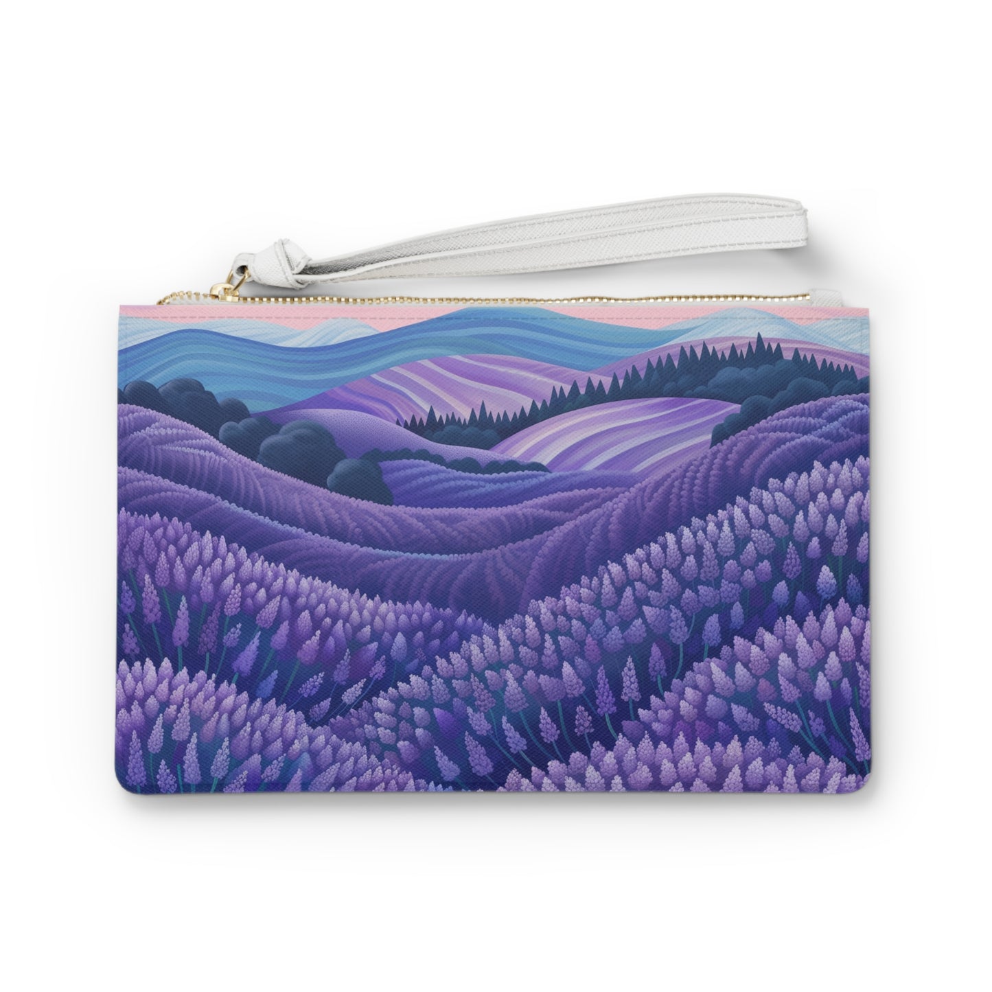 Lavender Fields Clutch Bag | Clutch Bags | Accessories, All Over Print, AOP, Assembled in the USA, Assembled in USA, Bags, Made in the USA, Made in USA, Vegan | Prints with Passion