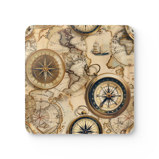 Vintage Maps Corkwood Coaster Set | Home Decor | Accessories, Coasters, Desk, Kitchen, Kitchen Accessories, Sublimation, Summer Picks | Prints with Passion