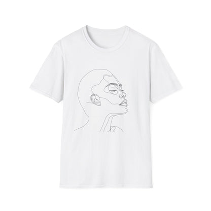 One Line Story: Minimalist Face Art T-Shirt