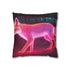 Neon Fox Chasing Light Trails — 40×40 Cushion Cover — Front 40×40 cm Square Cushion View