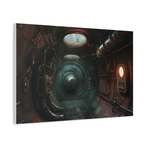Steampunk Submarine in an Abyss — Canvas Wall Art — Product Detail View 6