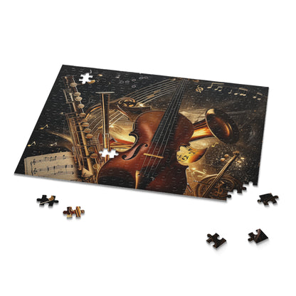 "Musical Harmony Puzzle Set featuring intricate music note designs, perfect for music lovers"