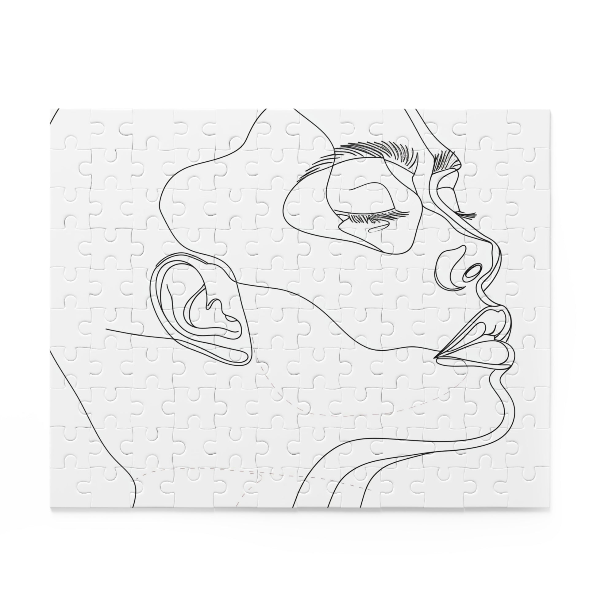 Captivating minimalist face line art jigsaw puzzle for art enthusiasts.