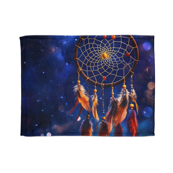 Dreamcatcher Suspended in Stars — Plush Fleece Throw Blanket — Full Flat Artwork View
