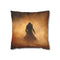 Warrior Standing in Cosmic Sandstorm — 40×40 Cushion Cover — Front 40×40 cm Square Cushion View
