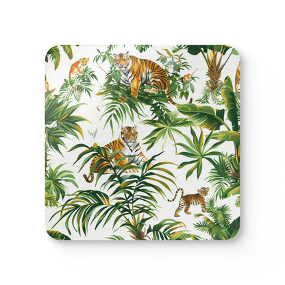 Wild Jungle Tiger Coaster Set | Home Decor | Accessories, Coasters, Desk, Kitchen, Kitchen Accessories, Sublimation, Summer Picks | Prints with Passion