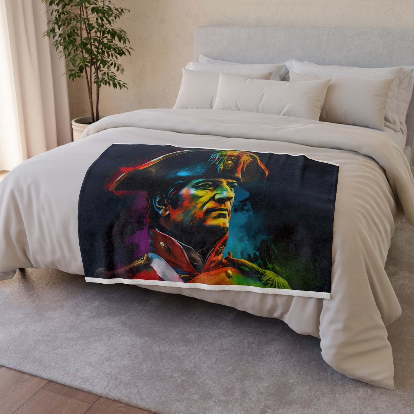 showcasing his tomb in a modern and artistic way. Add a touch of historic drama to your space with this exquisite blanket that is both visually striking and meaningful in its portrayal of one of history's most iconic figures.